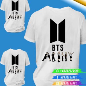 2-Sided Printed T-Shirt – Gunjee Front & BTS Artist Logo Back | 100% Cotton