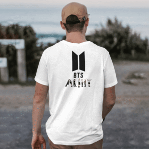2-Sided Printed T-Shirt – Gunjee Front & BTS Artist Logo Back | 100% Cotton