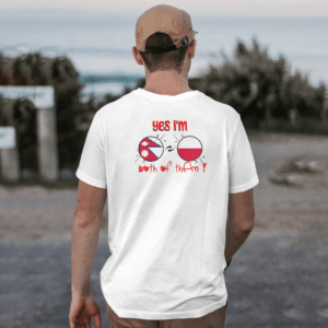 Gunjee Brand Dual Pride T-Shirt – Nepal & Poland Flag Design