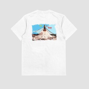 Gunjee™ Brand T-Shirt – Bouddhanath Stupa Back Print | Nepali Style | Made for Poland
