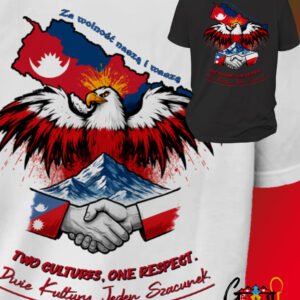 Unique Poland–Nepal unity T-shirt “Two Cultures, One Respect” and “For Our Freedom and Yours”