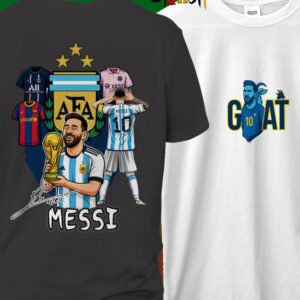 GOAT Messi Tribute T-Shirt – Front & Back Print (For True Fans)