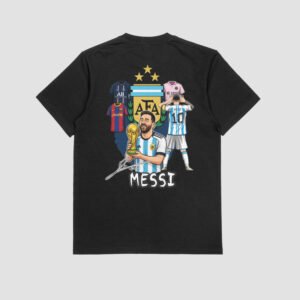 GOAT Messi Tribute T-Shirt – Front & Back Print (For True Fans)