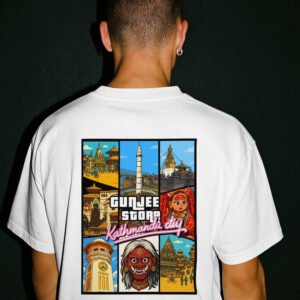Gunjee GTA Kathmandu City T-Shirt – Retro Vice City Style | Unisex Tee | Fast Delivery in Poland