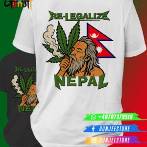 Nepali Gunjee Brand T-Shirt – Re-Legalize Marijuana Nepal Edition