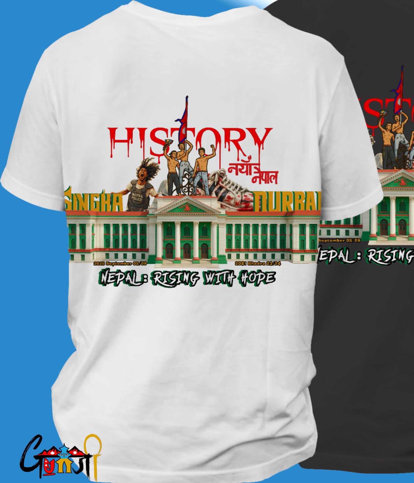 Singha Durbar Revolution T-Shirt – Nepal Rising with Hope | Tribute to Gen Z Protest