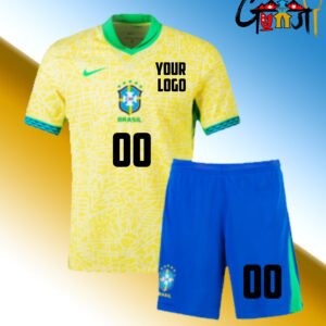 Brazil Football Jersey Set – Custom Name, Number & Team Logo | Personalized Soccer Kit by Gunjee Store in Poland