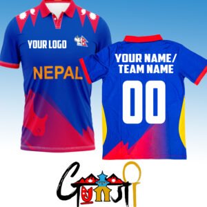 Custom Nepal Cricket Jersey T-Shirt – Personalize with Name, Number & Team Logo | Gunjee Brand Poland