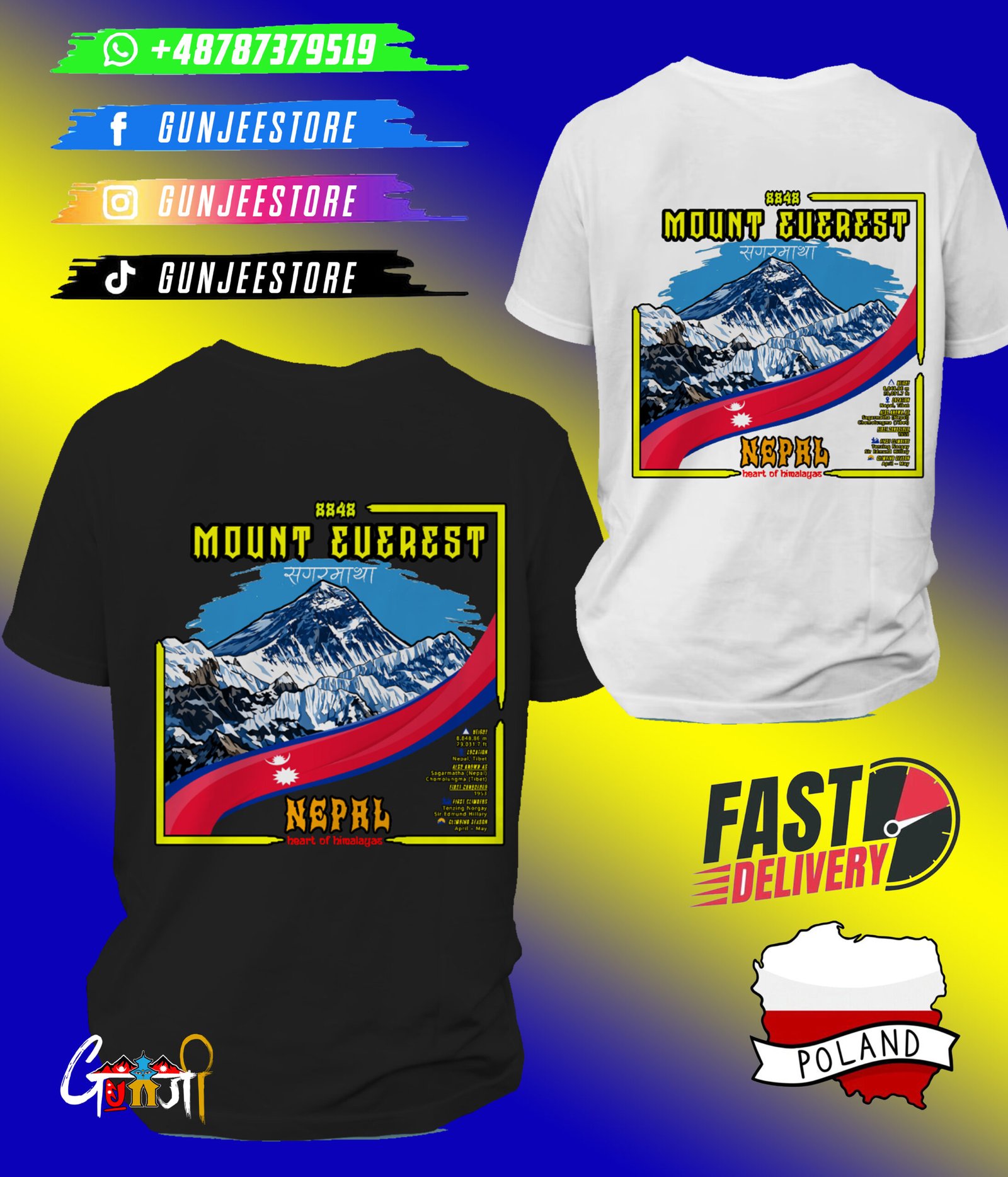 Mount Everest T-Shirt | Premium Nepali Pride Tee in Poland - Image 6
