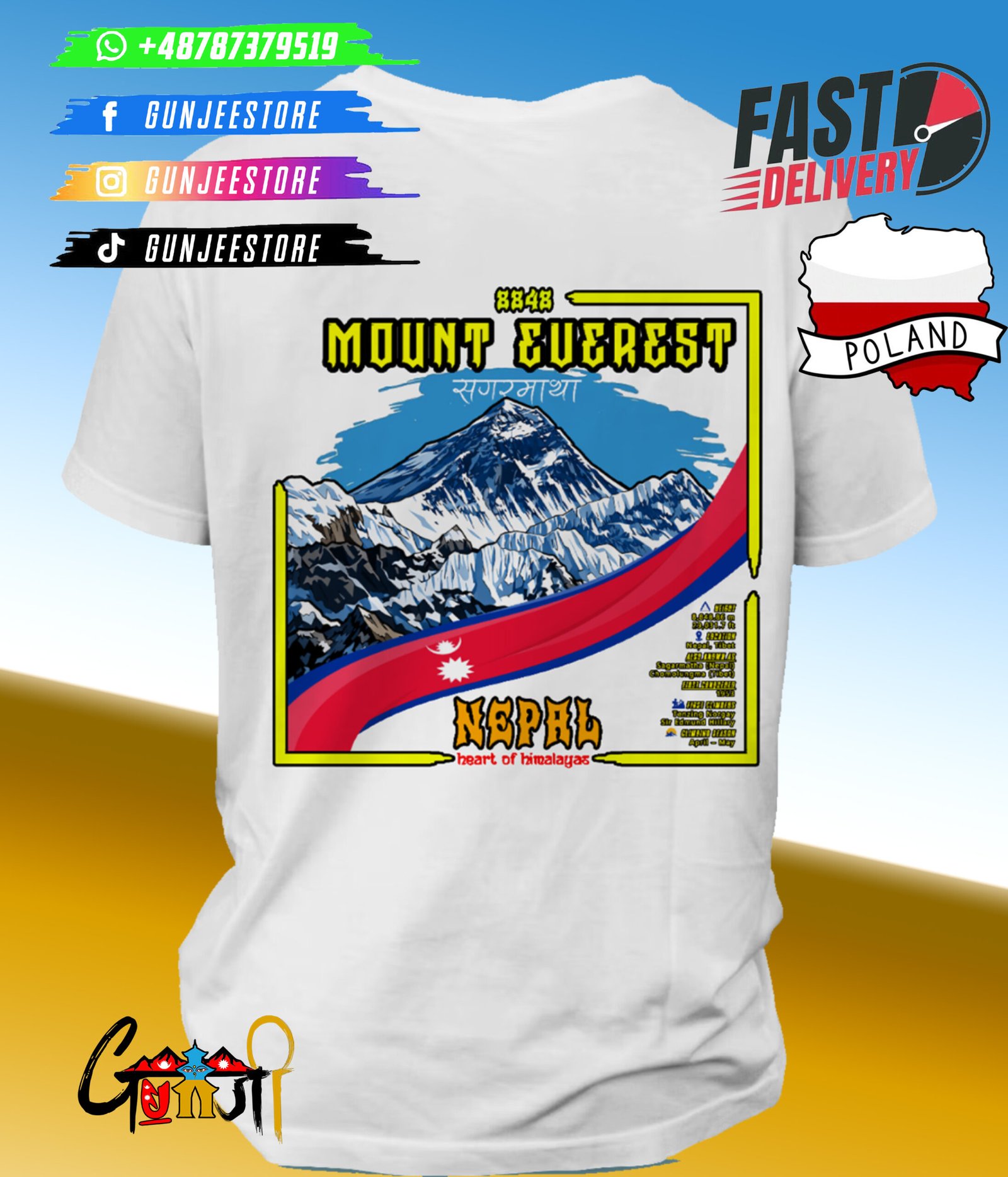 Mount Everest T-Shirt | Premium Nepali Pride Tee in Poland - Image 5